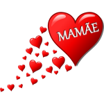 Hearts for Mom in Portuguese language vector