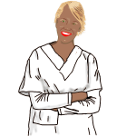 Vector image of a blond medical nurse