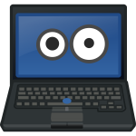 Laptop eye contact vector image