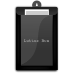 Vector illustration of black and white letter box