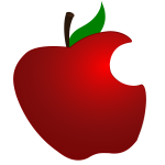 Apple with bite icon vector drawing