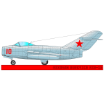 Military aircraft MIG-15 vector