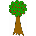 Cartoon image of tree with apples