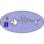 Vector image of fish bone on plate