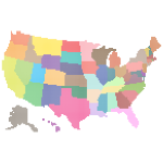 Multicolored United States Map Dots