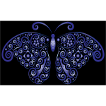 Prismatic Floral Flourish Butterfly Silhouette 7