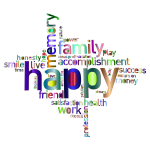 Prismatic Happy Family Word Cloud 4 No Background