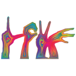 Prismatic Love Hands Silhouette