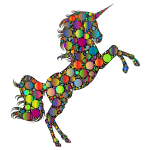 Prismatic Unicorn Silhouette 2 Circles 4