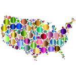 Prismatic United States Map Circles 4