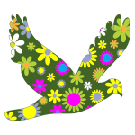 Retro floral bird drawing