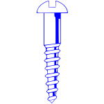 Blue wood screw