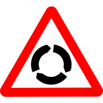 Roundabout road sign