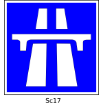 Vector drawing of start of highway section roadsign