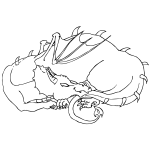 Sleeping Dragon Line Art