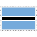 Botswana flag stamp