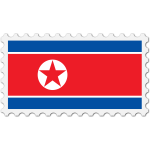 Stamp North Korea Flag