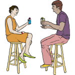 Couple Having Drinks Vector