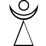 Ancient religious symbol with crescent