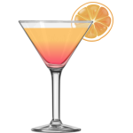 Tequila sunrise cocktail vector image