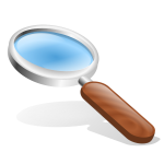 Brown magnifying glass vector image