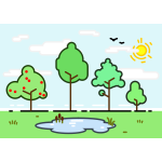 Vector clip art of different trees