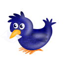 Image of twitter bird carrying a letter in its beak