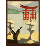 Miyajima Torii vector image