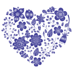 Violet Floral Heart No Background