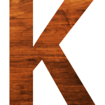 Wood texture alphabet K