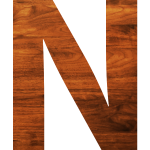 Letter N in wooden texture