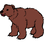 Young brown bear vector clip art