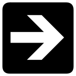 AIGA right inverted arrow sign vector image