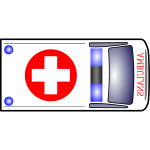 Medical van top view vector illustration