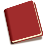 Tilted red book with shadow