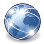 Connected globe vector icon