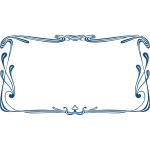 Blue art nouveau frame vector clip art