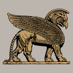 Winged lion in golden color