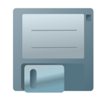 Vector clip art of blue floppy disc icon