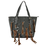 black bag brown tassles