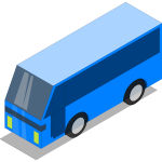 Blue city bus