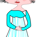 Blue Dress Lady Cartoon