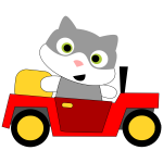 Cat driving a car