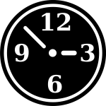 Vector drawing of black and white manual clock symbol