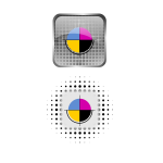 Vector drawing of icon set for CMYK color palette