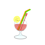 Vector drawing of cocktail in glass