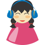 Cute girl with headphone vector image