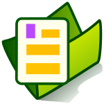 Vector drawing of green PC document folder icon