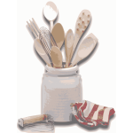 Cooking utensils in a jar