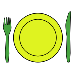 Vector clip art of plastic cutlery